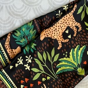 Old Navy Black and Green Animal Print Scarf